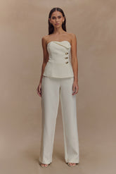Lindie Straight Leg Suiting Pants - Ivory